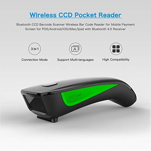 Netum C740 Mini Barcode Scanner, Bluetooth & 2.4G Wireless & Wired 3-in-1 Scanner Scanner נייד