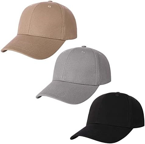 3 חבילה רגיל כותנה סטרפבק בייסבול כובע מתכוונן מידה אחת מתאים ביותר נמוך פרופיל ריק צוות כדור כובעי