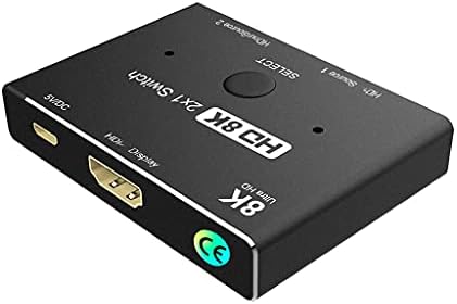 מתג YLHXYPP HDMI 2.1 תואם 2 ב 1 מהירות אולטרה מהירות 48 ג'יגה-סיביות מתאם מתאם עם לחצן מתג עבור מקרן HDTV
