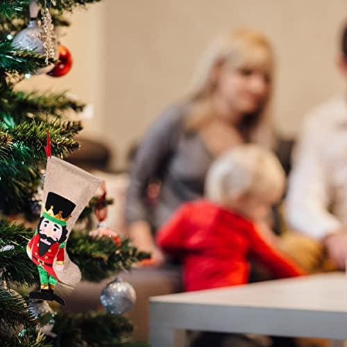עץ אגוז אספקת גרב מתנת קישוט קישוט יפה אדום מסיבת סרוג תיק תליון שקיות סוכריות משפחה שקיות לטובת חג המולד גרב דקור
