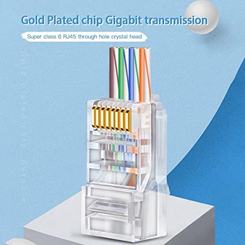 מחברים 100 X 8P8C RJ45 RJ-11 מחבר UTP זהב PlatedPass במהירות גבוהה דרך כבלי Ethernet מודול Plug רשת