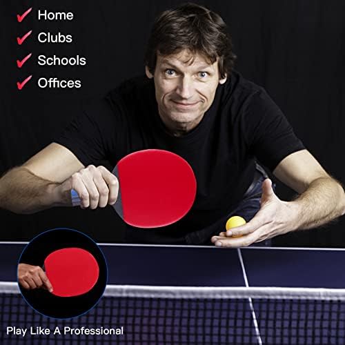 משוטים פינג פונג - סטים בעלי ביצועים גבוהים של צ'אשיל עם פרימיום, מחבטי טניס שולחן, 3 כדורי פינג פינג, מארז