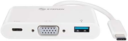 Steren USB-C מתאם רב-יציאה עם USB-C ל- VGA/USB 3.0/USB-C