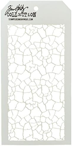 Stampers אנונימי טים הולץ סטנסילס פיצוח, 4.125 x 8.5, לבן