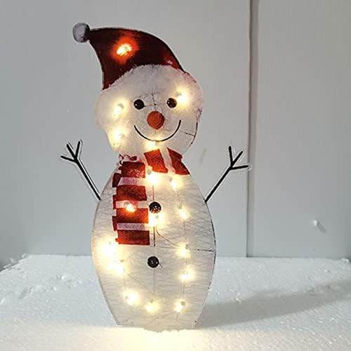 Lrosptae חג המולד מדליק קישוטי איש שלג חיצוני LED קישוטי איש שלג מואר קישודים לחופש חופשה לקישוט בית למסיבת