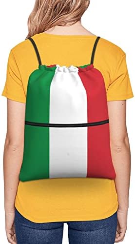 Dcarsetcv איטליה דגל שקית תרמיל לנשים לנשים גברים עמידה במחרוזת תרמיל תרמיל ספורט חדר כושר חדר כושר