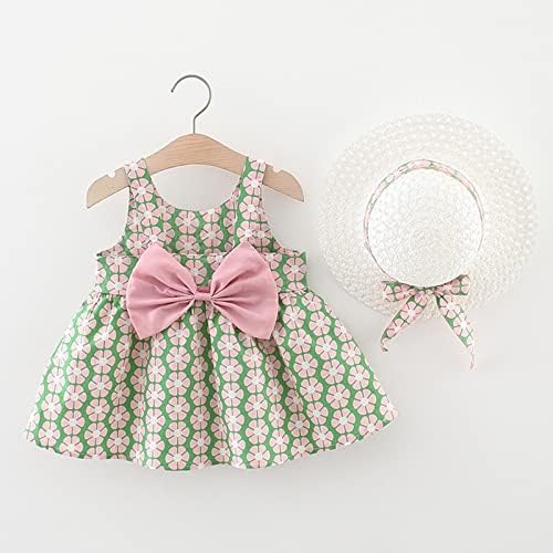 בנות פעוטות שמלת חצאית פרחונית ללא שרוולים קשת שמלת שמלה מתוקה מתוקה חמוד שמלת נסיכה עם בגדי תינוקות לבנות