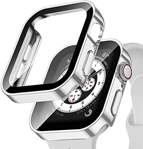 זכוכית עוצמתית+כיסוי לסדרה של Apple Watch Series 8 45 ממ 41 ממ 44 ממ אביזרים 40 ממ מגן מסך מחוספס מגן סדרת IWatch