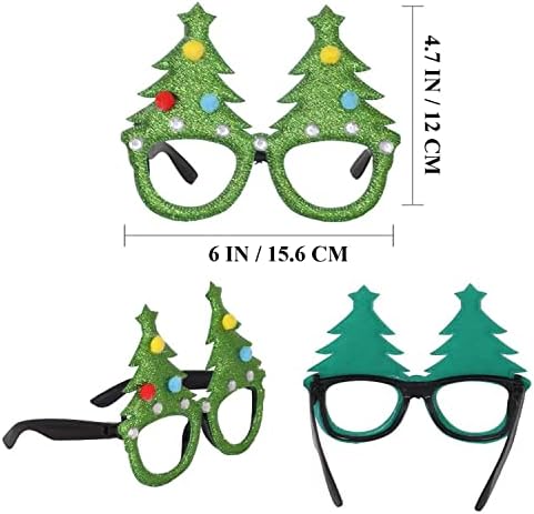 Ltstor 12 PCS משקפי חג המולד מסגרות קישוט לחג המולד חמוד וגמישות להתאמה למסגרות כיף גדול וחגיגי