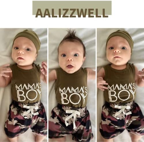 Aalizzwell Baby Boys בגדי קיץ תלבושת מכנסיים קצרים ללא שרוולים