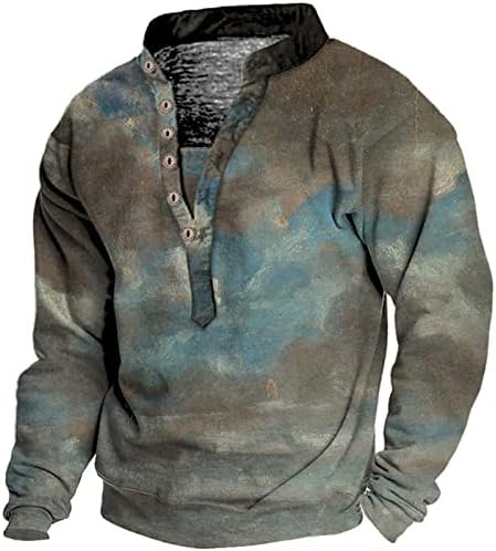 חולצת טראן של שרוול ארוך של ג'ינף חולצה טרנדית לחצץ לגברים צבע שרוול ארוך צבע חולצה חיצונית דפוס שבטי