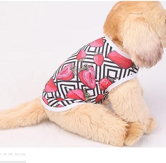 גור הדפסת חולצה בגדי כלב קיץ ללא שרוולים גור קריקטורה גופייה חולצה