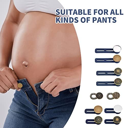 Bekecidi 10 PCS מכנסיים מאריך כפתורים, כפתורי ג'ינס מרחיבי המותניים מתכווננים רצועת מותניים מתכווננת