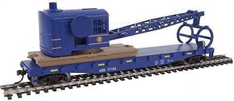 וולטרס קו רכבת הו בקנה מידה דגם קרון שטוח עם רישום מנוף-אלסקה רכבת 17104, כחול