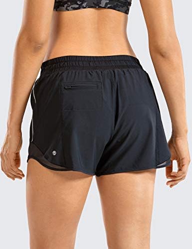 CRZ יוגה אימון אמצע המותן אמצע המותן ריצה מכנסיים קצרים תוחם רשת - 2.5 /4 מהיר ספורט חדר כושר ספורטיבי מכנסי