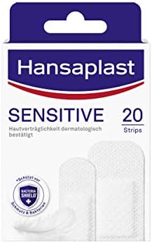 פלסטרים רגישים של Hansaplast, פלסטרים פצעים ידידותיים לעור והיפואלרגניים עם מגן חיידקים והדבקה מאובטחת, נשללים