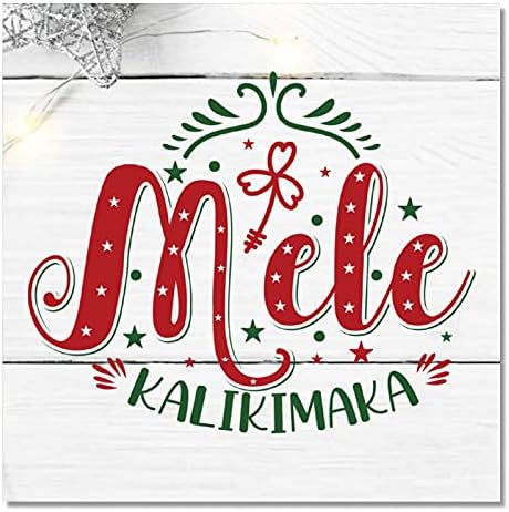 Aroggeld Mele Kalikimaka שלט עץ קישוט חג המולד שלטי עץ שלטי עץ חופשת חורף מצחיק חג המולד קיר אמנות