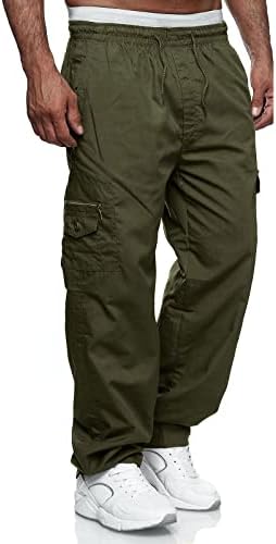 מכנסי מטען של Wzikai Mens רגועים מכנסיים מכנסי טרנינג רצועות לגברים אימון מכנסיים ארוכים מזדמנים