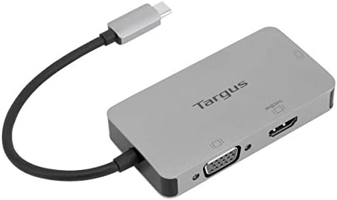 TARGUS USB-C מתאם וידאו יחיד עם 4K HDMI/DVI/VGA, אפור