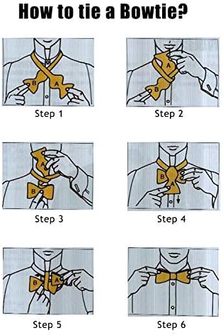 בארי.וואנג גברים פס משובץ עניבת פרפר סט כיס כיכר חפתים משי מתכוונן עצמי עניבת פרפר פורמליות
