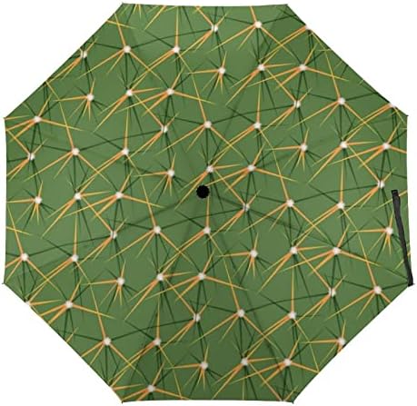 דפוס קקטוס קומפקטי מטריה מתקפלת אוטומטית ארנק נסיעות עמיד לרוח מטריות לגברים נשים