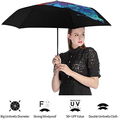 הוקי קומפקטי מטרייה מתקפלת אוטומטית ארנק נסיעות עמיד לרוח מטריות לגברים נשים