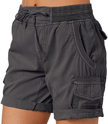 מכנסיים קצרים של מטען נשים בקיץ מכנסי טיול רופפים עם בכיסים עם בגד ים עם מכנסיים קצרים לנשים
