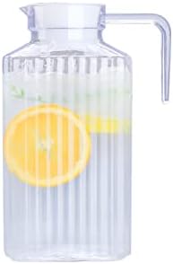קנקן משקאות אקרילי משקאות עם מכסה וידית מיץ פסים מצולע כלי זכוכית כלי שתייה מים משקה קרח מתקן קר