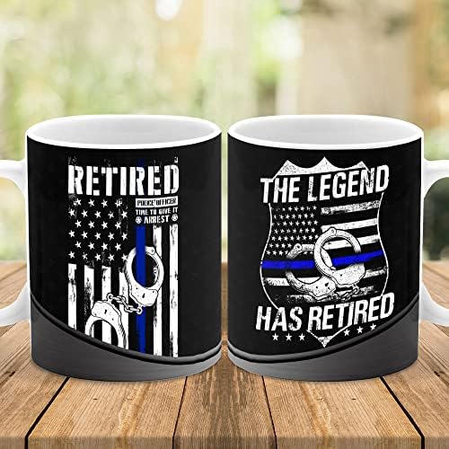 קויקסה בדימוס שוטר קפה ספל 11 עוז לבן קרמיקה כוס דק כחול קו שוטר פרישה מתנות משטרת משטרת דברים עבור שוטרי