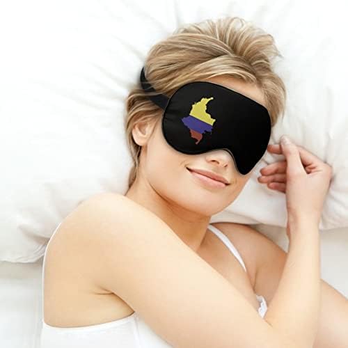מפת דגל של קולומביה ישנה מסכת עיניים מכסה עיניים חמוד גוון עטיפת לילה מצחיקה עם רצועה מתכווננת לגברים