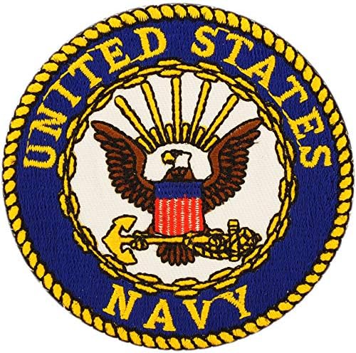 חיל הים של ארצות הברית USN לוגו חותם טלאי רקום, עם דבק ברזל