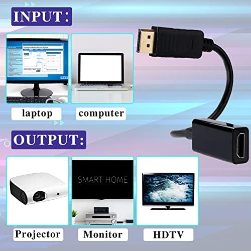 Chuangdi 20 Pack Displayport למתאם HDMI UNI DP DP ל- HDMI תצוגה כבל זכר לנקבה עבור יציאת DP סטנדרטית מחשבים