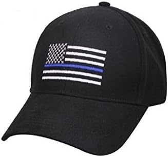 עשרות דק כחול קו ארהב משטרת זיכרון אמריקאי שחור רקום כובע כובע