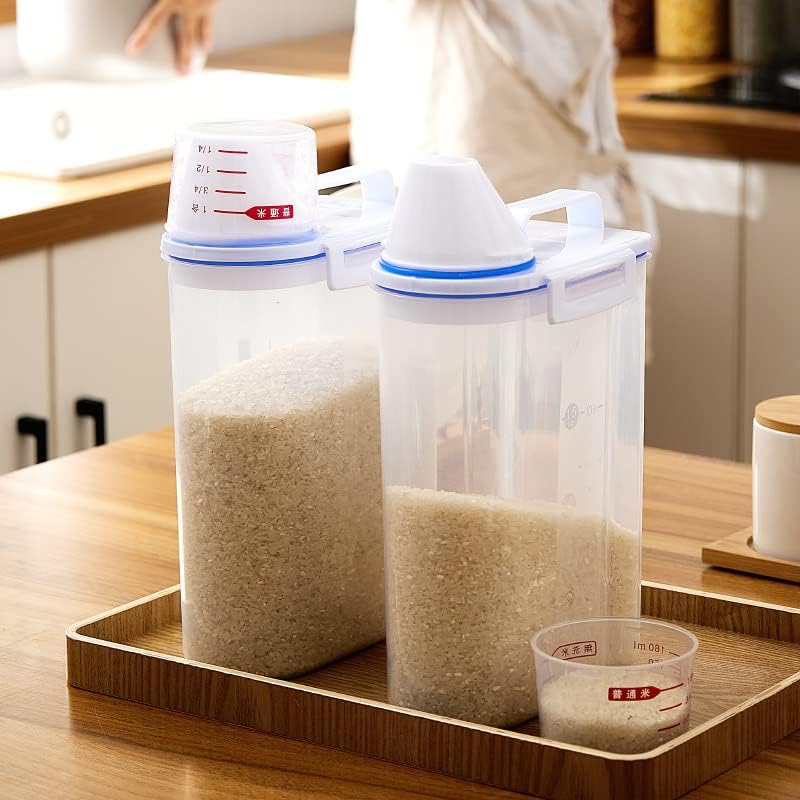 אורז אטום אחסון מיכל פלסטיק אורז אחסון סל דגנים מכולות מתקן מטבח אחסון מיכל עם יוצקים זרבובית מחזיק מעל 4-5 קילו