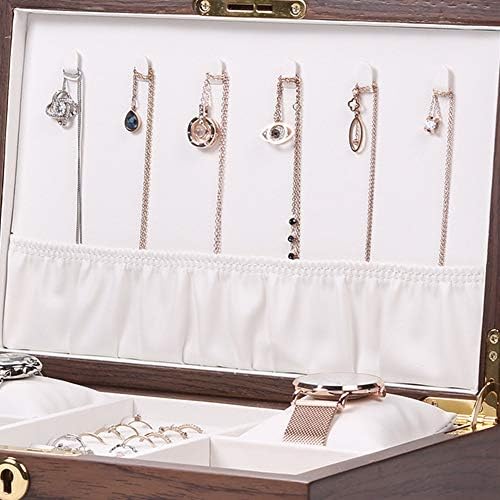 קופסאות תכשיטים לנשים, מארגן אחסון תכשיטים הניתן לנעילה, 2 שכבות תצוגת תכשיטים קופסת אחסון לשרשרת עגיל טבעות,