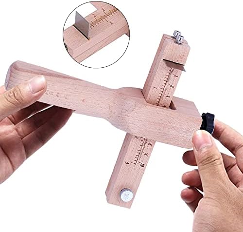 LMDZ מתכווננת לחותך מלאכת עור חגורת רצועה DIY חיתוך יד חותך רצועת עץ עם 5 כלים עור חדים