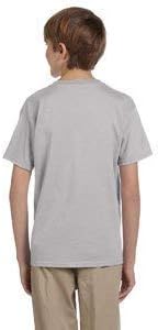 מאת Hanes Hanes Youth 52 גרם, חולצת טריקו של Ecosmart 50/50 - פלדה קלה - L -