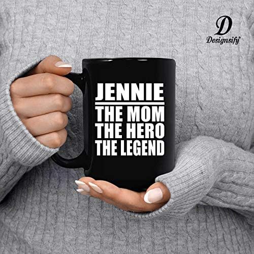 עיצוב ג ' ני אמא הגיבור האגדה, 15 עוז ספל קפה שחור קרמיקה כוס תה כלי שתייה עם ידית, מתנות ליום הולדת