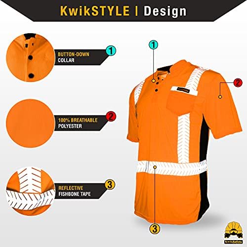 Kwiksafety - שארלוט, צפון קרוליינה - מעריך חולצת בטיחות שרוול קצר - כפתור צווארון - כפתור - מחלקה