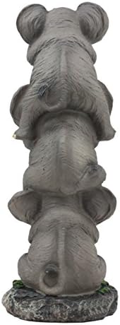 Ebros pachyderm חברים מצחיק רואים שמע דיבור לא פילים רעים טוטם פסל 10.5 ג'ונגל גבוה ספארי חיות בר פילים