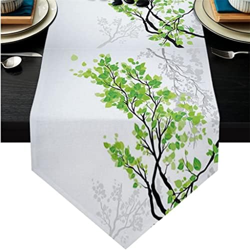 סניף צמח צמח עלים ירוקים עלים שולחן רץ שולחן אוכל שולחן אוכל דקורטיבי שולחן שולחן חתונה שולחן עוגת פרחים