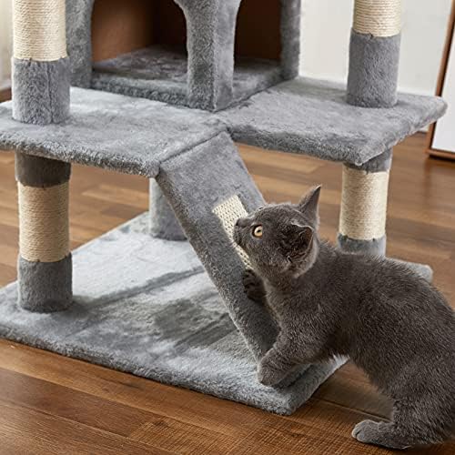 חתול עץ, 52.76 סנטימטרים חתול מגדל עם סיסל מגרד לוח, חתול עץ לחתולים גדולים עם מרופד פלטפורמה, 2 יוקרה דירות,