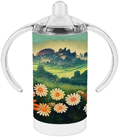 הרים נוף כוס קש-יצירות אמנות תינוק כוס קש-פרחוני כוס קש