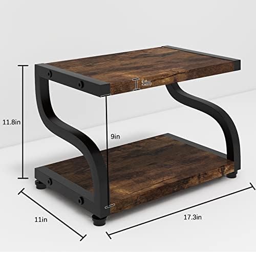 Puncia 2 שכבות רטרו מעץ רטרו קטן משרד שולחן עבודה שולחן עבודה מדפסת מדפסת לייזר מדפסת עמדת מעמד עם