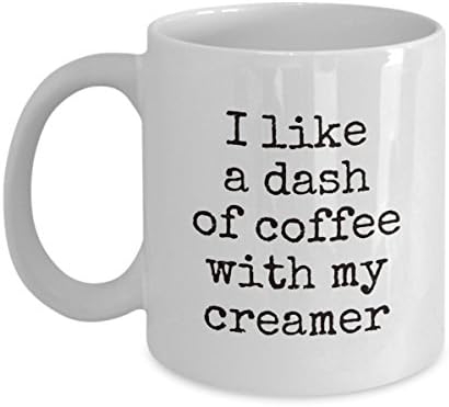 חידוש וכיף ספל קפה מצחיק קרם - אני אוהב מקף קפה עם הקרם שלי - לגברים, נשים, אמהות, אבות, בנות, בנים, חברה,