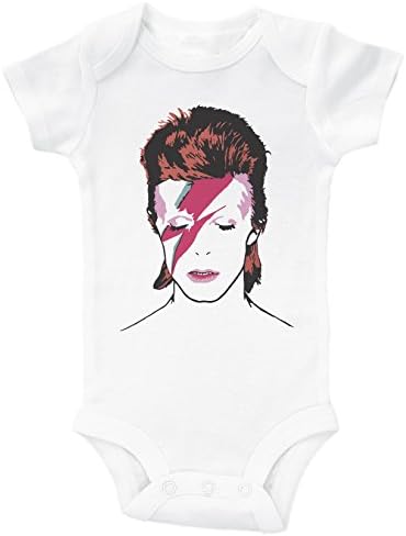 Baffle Bowie Baby Onesie, Ziggy Stardust, Glam Rock Unisex Babortsie Osy, בגד גוף תינוקות בן יומו,
