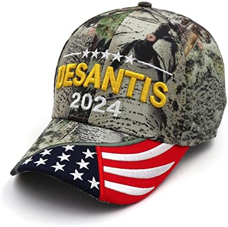 דסנטיס 2024 כובע, להפוך אמריקה פלורידה בייסבול כובע מתכוונן רקמת מגע כובע עבור רון דסנטיס