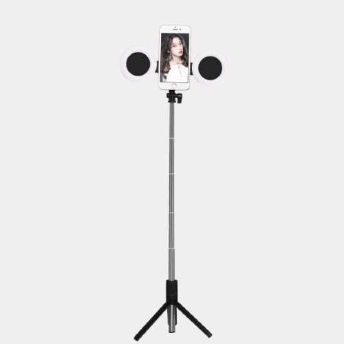 עמדת גלי תיבה ותואמת תואם ל- vivo t1x - צלצול Selfiepod, Selfie Stick ARM הניתן להרחבה עם אור טבעת עבור