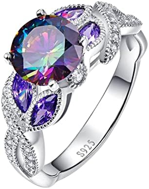 טבעות נשים טבעות אופנה צבעוניות סגלגל סגלגל טבעת אירוסין אלגנטית טבעת נישואין ריינסטון לנשים מתנות תכשיטים טבעות