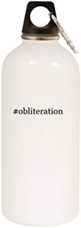 מוצרי Molandra Obleteration - 20oz hashtag בקבוק מים לבן נירוסטה עם קרבינר, לבן